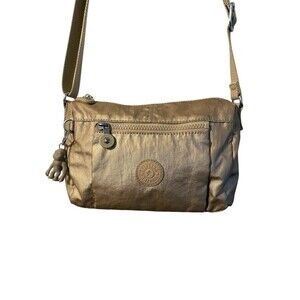 KIPLING ‘Wes’ Small Crossbody Shoulder Bag Matte Gold HB6556 - Gently Used